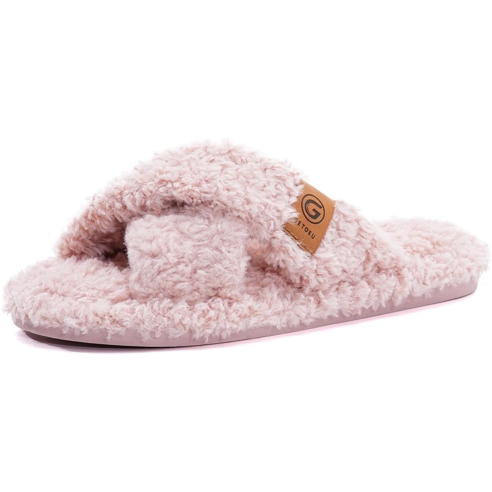 Cozy Pink Fuzzy Slippers - Picture 2 of 5